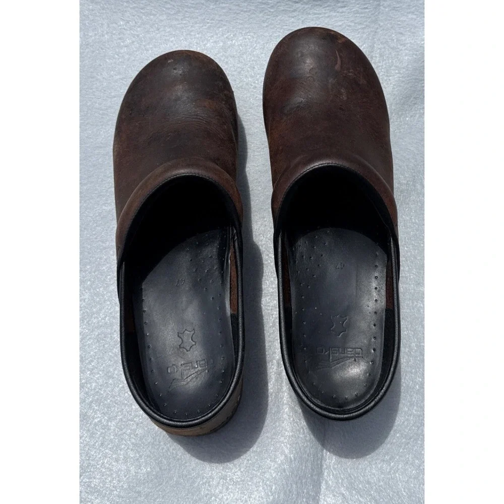 Dansko Professional Clogs Men 47 Brwn Antique Distressed Leather Nurse 208780202